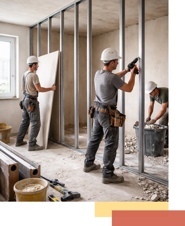 Перенос гипсокартонной перегородки в Гае профессионально и быстро