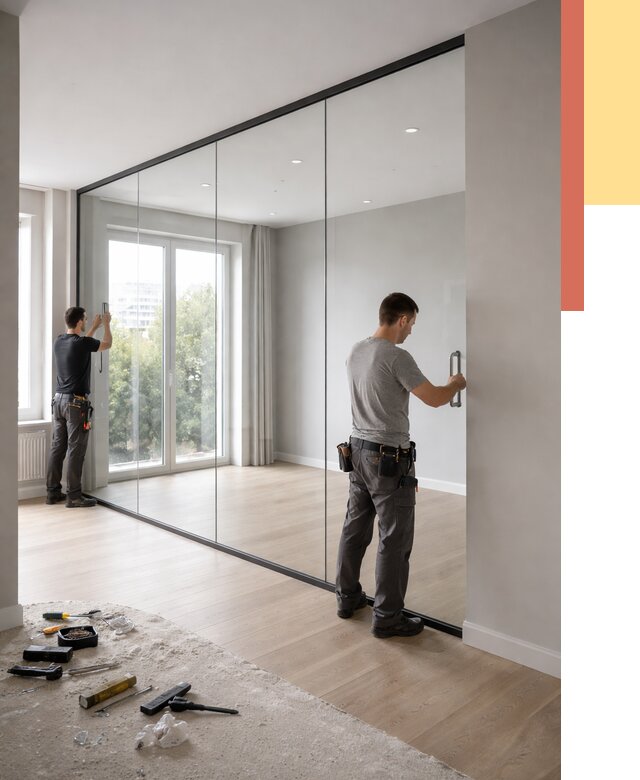 Изготовление стеклянных перегородок в Гае от 12555 руб. под ключ | ОТДЕЛОЧНИК-Гай