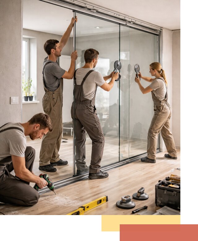 Изготовление стеклянных перегородок на заказ в Гае