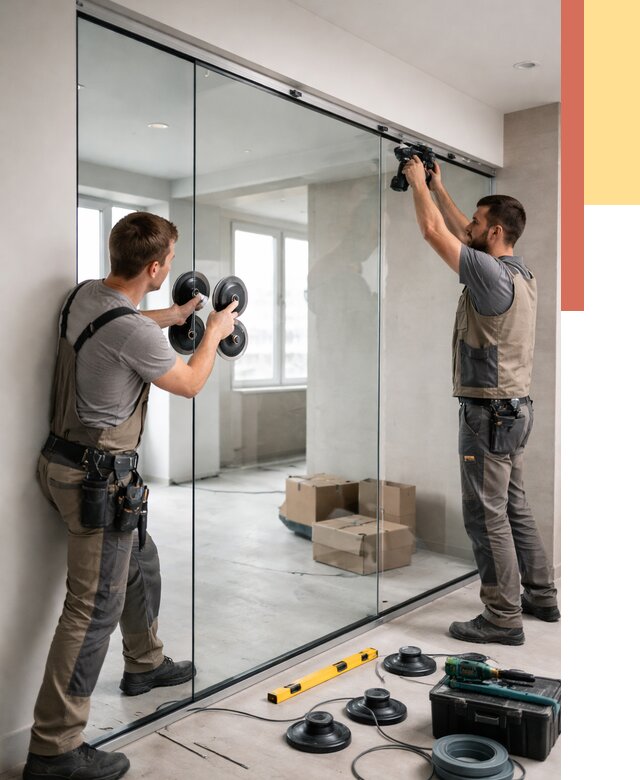 Монтаж стеклянных перегородок в Гае от 6608 руб. | ОТДЕЛОЧНИК-Гай