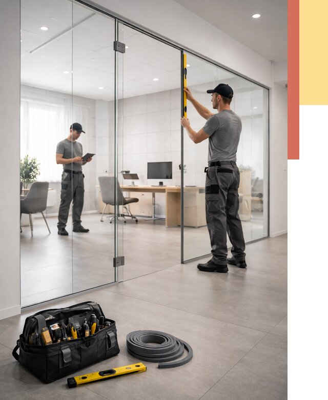 Цельностеклянные перегородки под ключ в Гае от 9658 руб. — монтаж и цены | ОТДЕЛОЧНИК-Гай