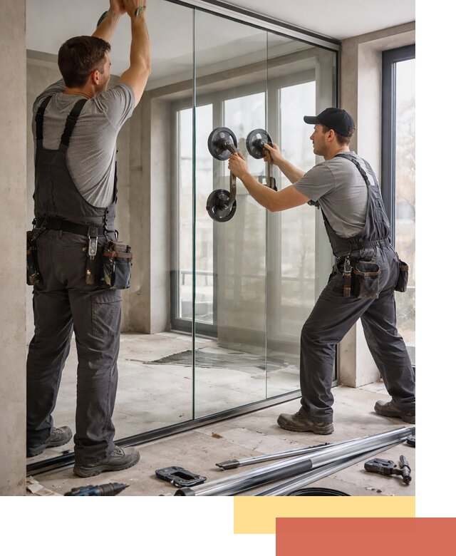 Цельностеклянные перегородки под ключ в Гае