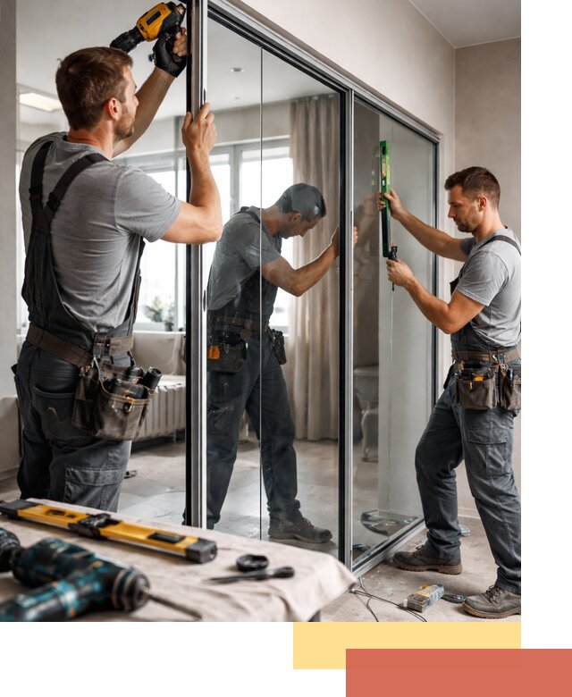 Каркасные стеклянные перегородки под ключ в Гае