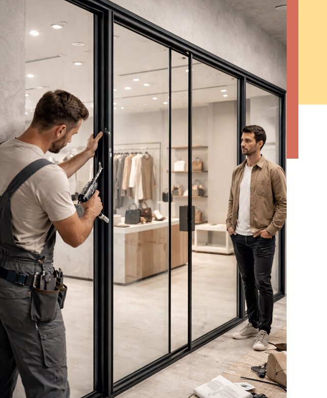 Стеклянные перегородки для магазинов в Гае от 8336 руб. под ключ | ОТДЕЛОЧНИК-Гай