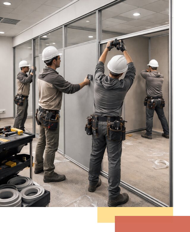 Мобильные офисные перегородки под ключ в Гае