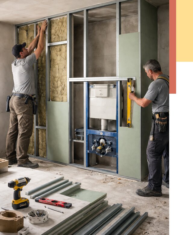 Установка сантехнических перегородок в Гае от 8641 руб. | ОТДЕЛОЧНИК-Гай