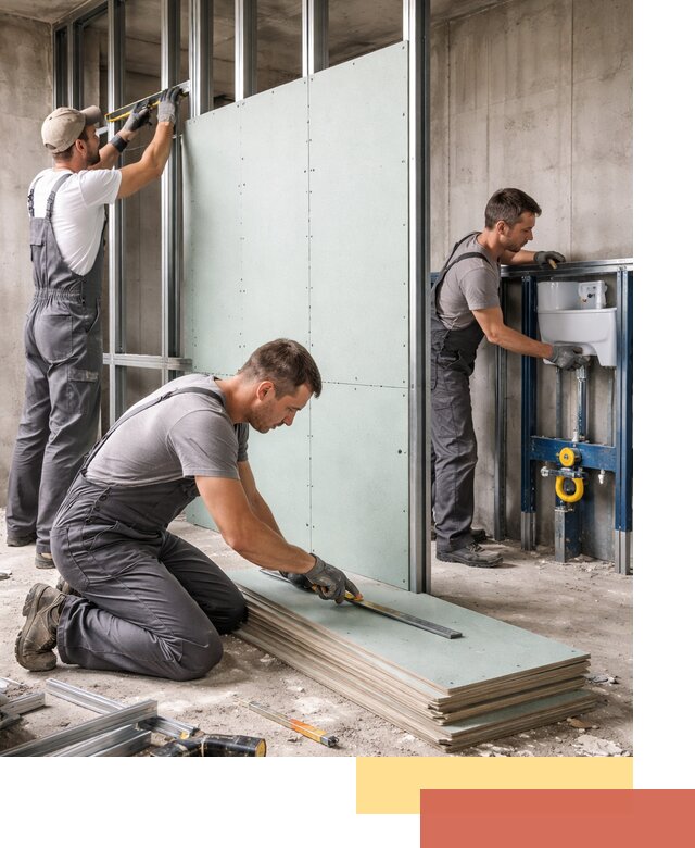 Монтаж и ремонт сантехнических перегородок в Гае