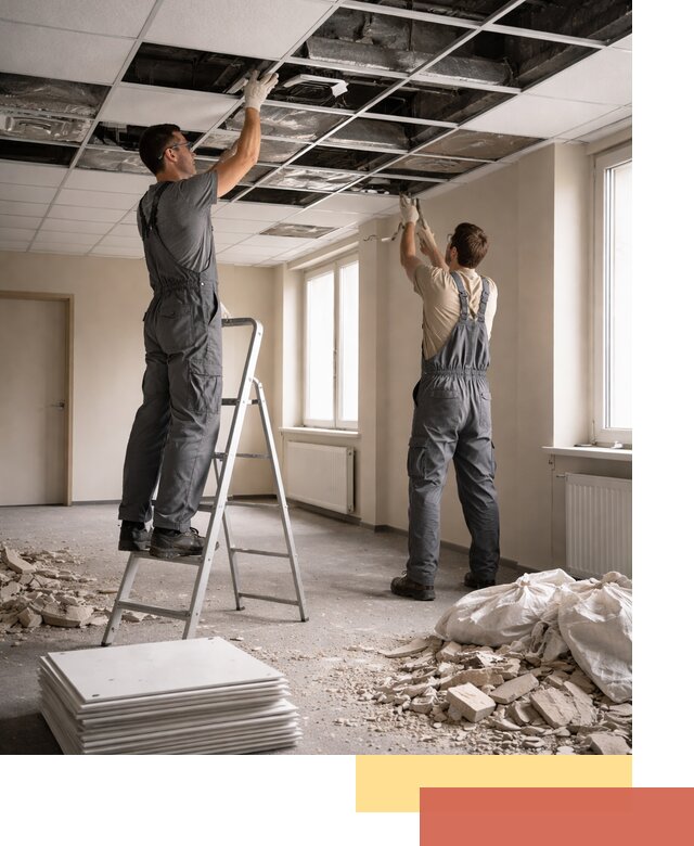 Демонтаж потолков Армстронг профессионально в Гае