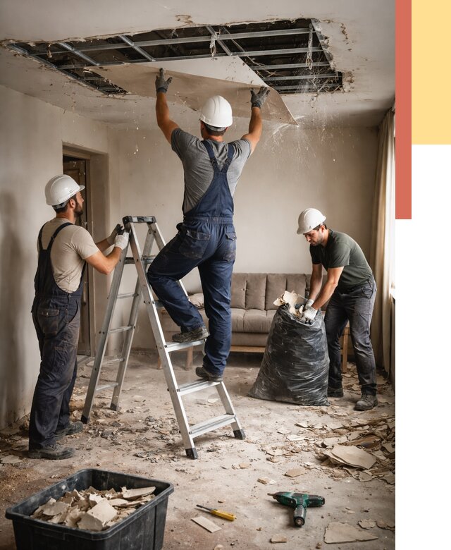 Демонтаж гипсокартонного потолка в Гае от 427 руб. за м2 — ОТДЕЛОЧНИК-Гай