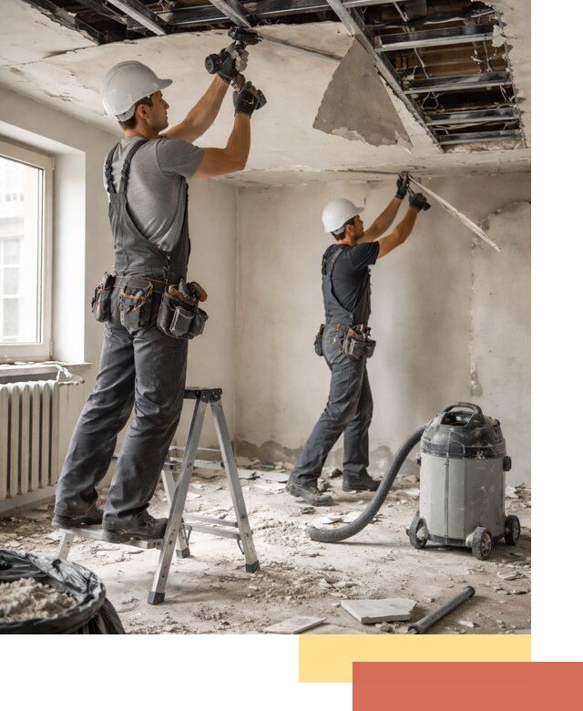 Демонтаж гипсокартонного потолка в Гае быстро и аккуратно