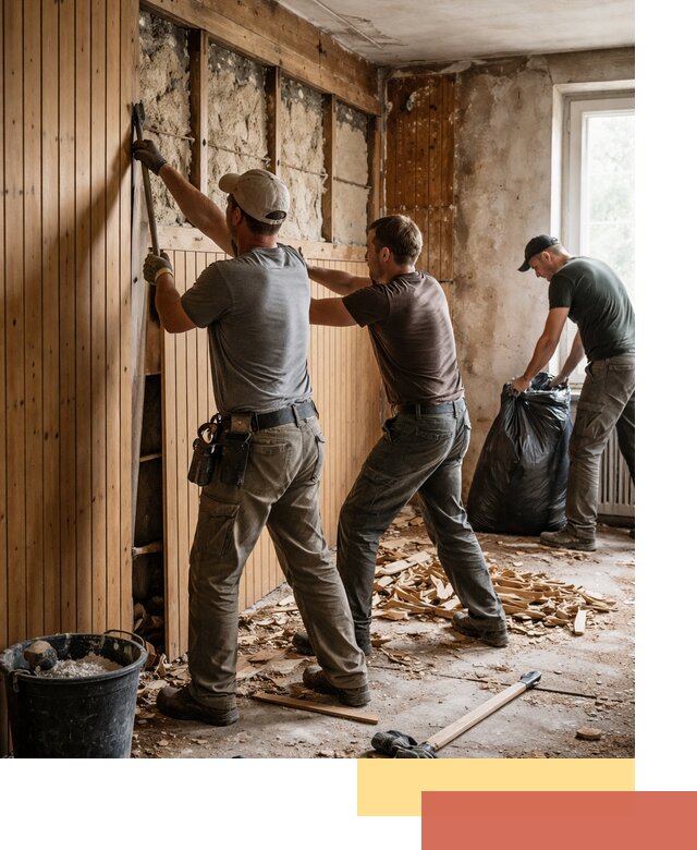 Демонтаж вагонки и вывоз материалов в Гае