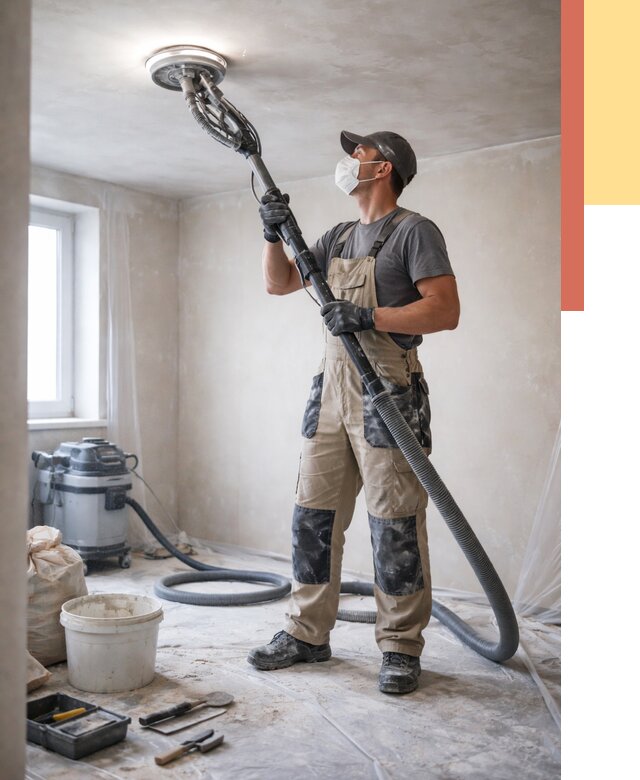 Шлифовка потолка в Гае от 3558 руб. — услуги шлифования потолка | ОТДЕЛОЧНИК-Гай