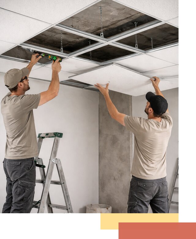 Монтаж потолка Армстронг под ключ в Гае