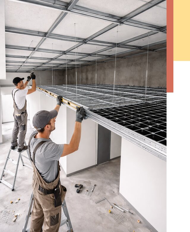 Монтаж потолка грильято в Гае от 457 руб./м² — быстрая сборка под ключ | ОТДЕЛОЧНИК-Гай