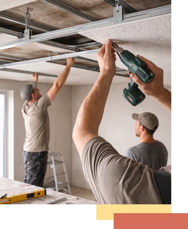 Монтаж акустического потолка в Гае под ключ