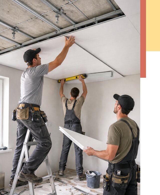 Монтаж потолка из ПВХ панелей в Гае от 3558 руб./м2 — быстро и недорого | ОТДЕЛОЧНИК-Гай