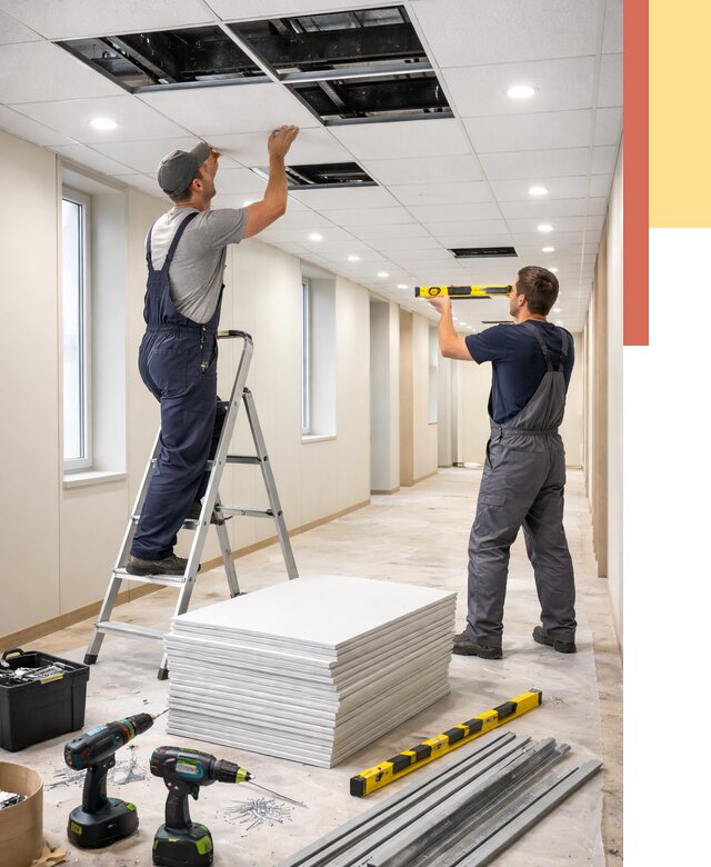 Ремонт потолка Армстронг в Гае от 4575 руб. — быстро и недорого | ОТДЕЛОЧНИК-Гай