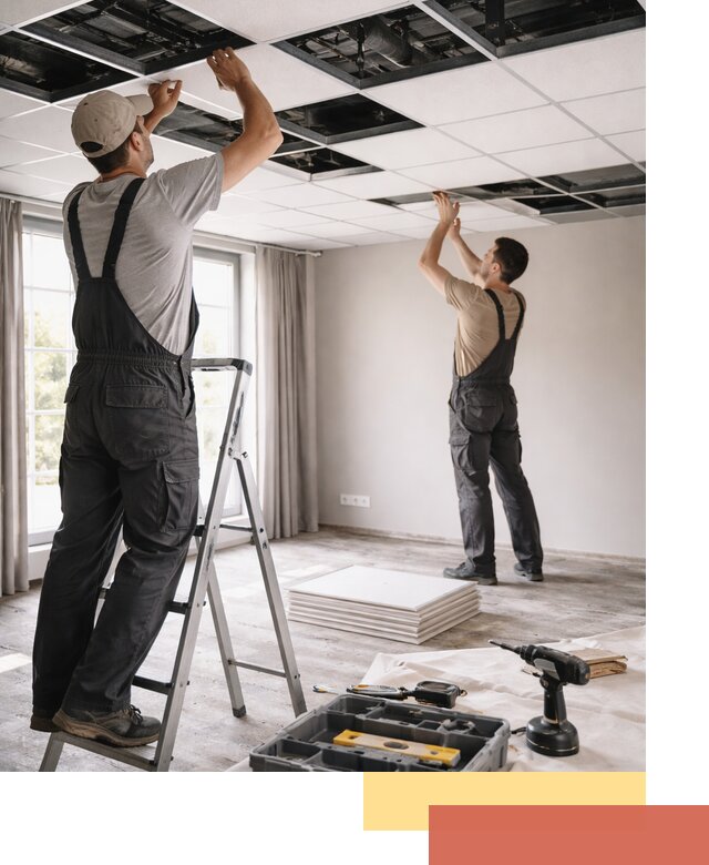 Замена плит подвесного потолка в Гае быстро и качественно