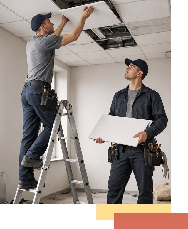 Обслуживание подвесного потолка в Гае — ремонт и чистка