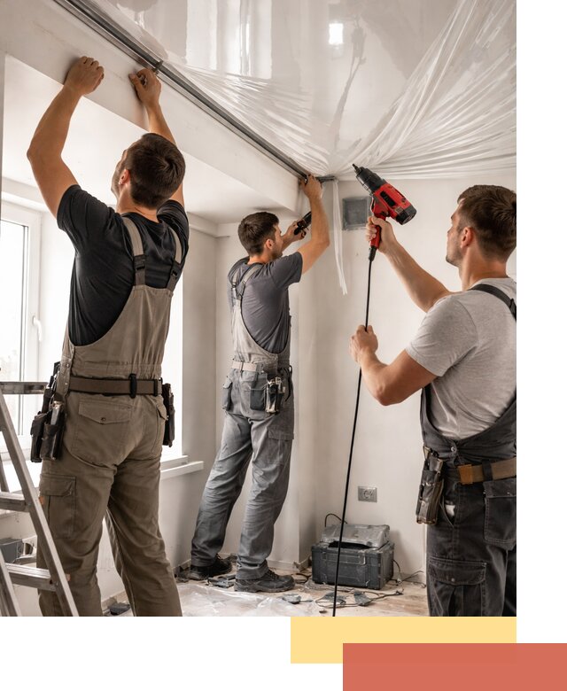 Монтаж глянцевого натяжного потолка в Гае быстро и качественно