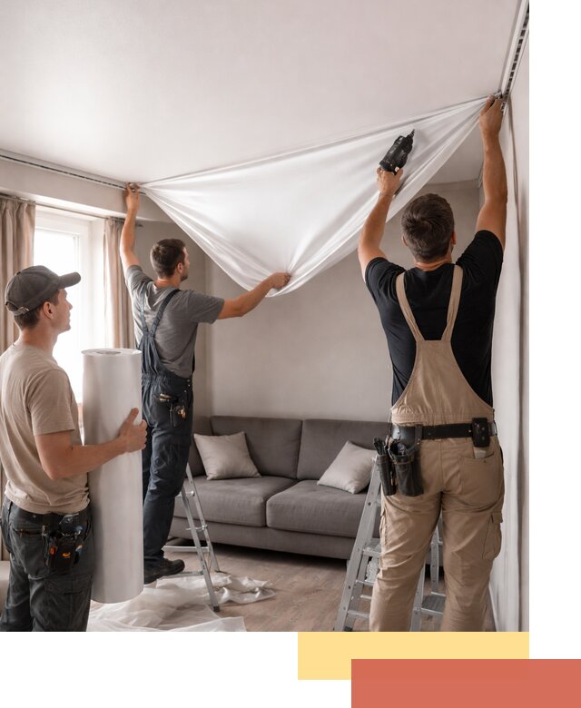 Монтаж сатинового натяжного потолка в Гае качественно и быстро