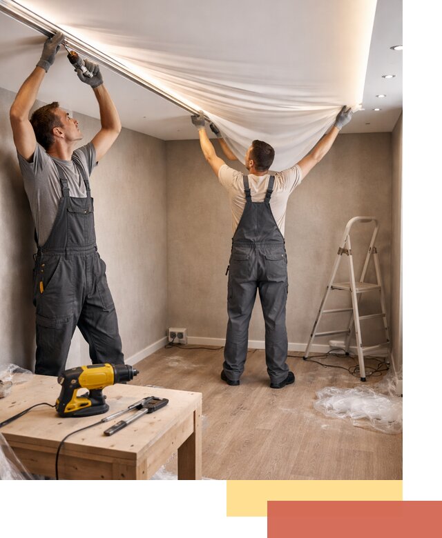 Монтаж натяжного потолка с подсветкой в Гае цена и сроки