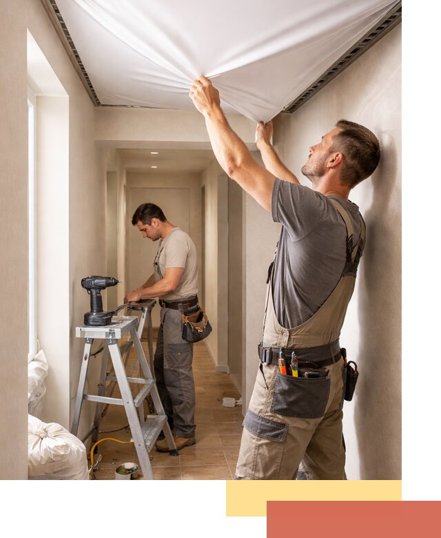 Монтаж натяжного потолка в прихожей в Гае