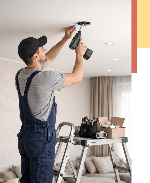 Установка и монтаж точечных светильников в натяжной потолок в Гае от 1830 руб. | ОТДЕЛОЧНИК-Гай