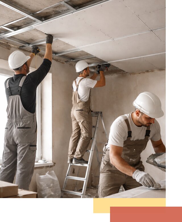 Одноуровневый потолок из гипсокартона в Гае — монтаж и отделка