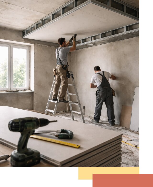 Двухуровневый потолок из гипсокартона в Гае