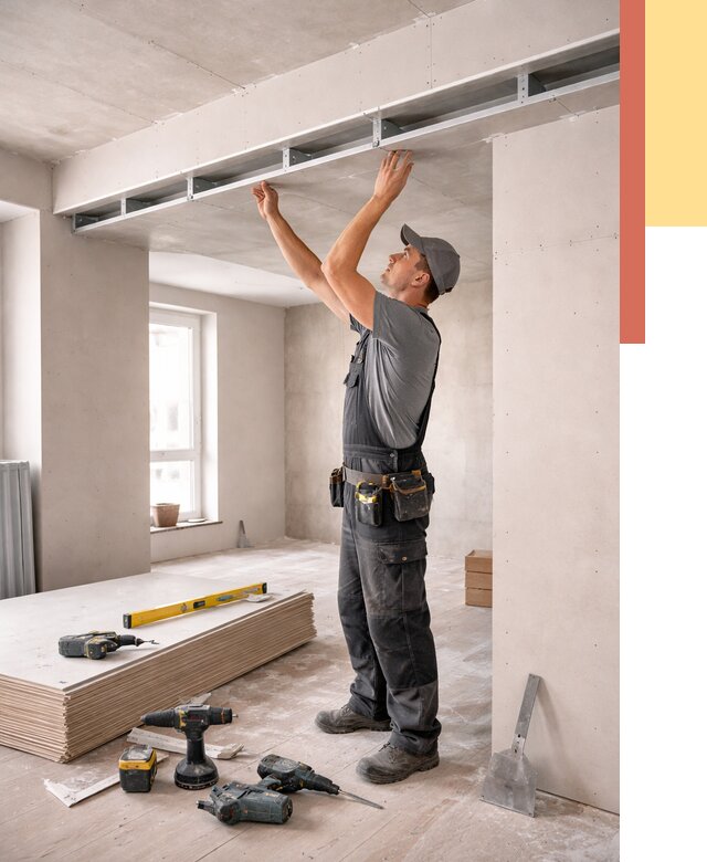 Потолок из гипсокартона с нишей в Гае от 1271 руб. под ключ | ОТДЕЛОЧНИК-Гай