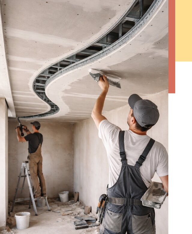 Криволинейный потолок из гипсокартона в Гае от 2135 руб./м2 | ОТДЕЛОЧНИК-Гай