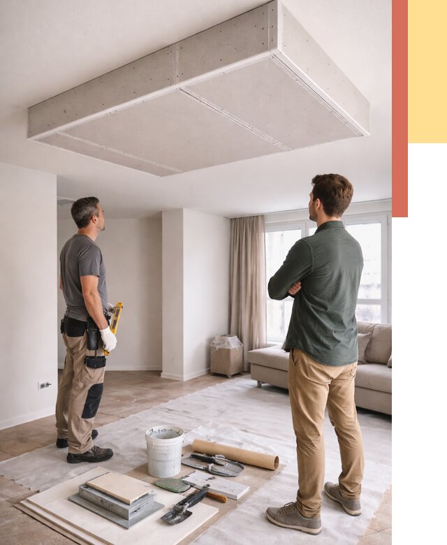 Короб на потолке из гипсокартона в Гае от 2237 руб. — монтаж и услуги под ключ | ОТДЕЛОЧНИК-Гай