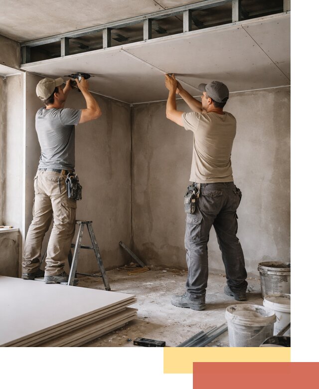 Короб из гипсокартона на потолке под ключ в Гае