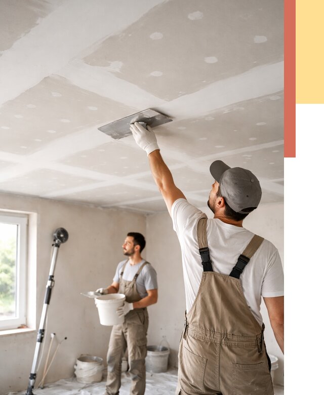 Шпаклевка потолка из гипсокартона в Гае от 3253 руб./м2 — услуги под ключ | ОТДЕЛОЧНИК-Гай