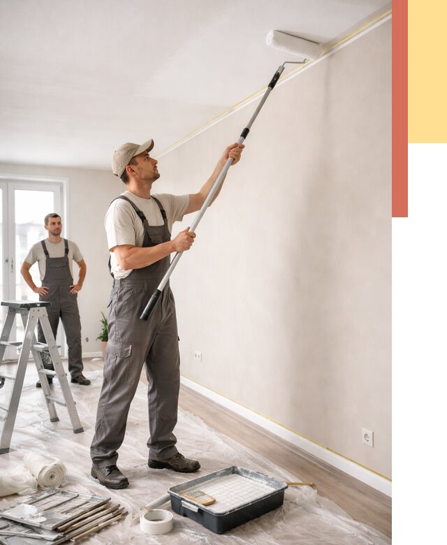 Покраска потолка из гипсокартона в Гае от 4575 руб./м2 — услуги под ключ | ОТДЕЛОЧНИК-Гай