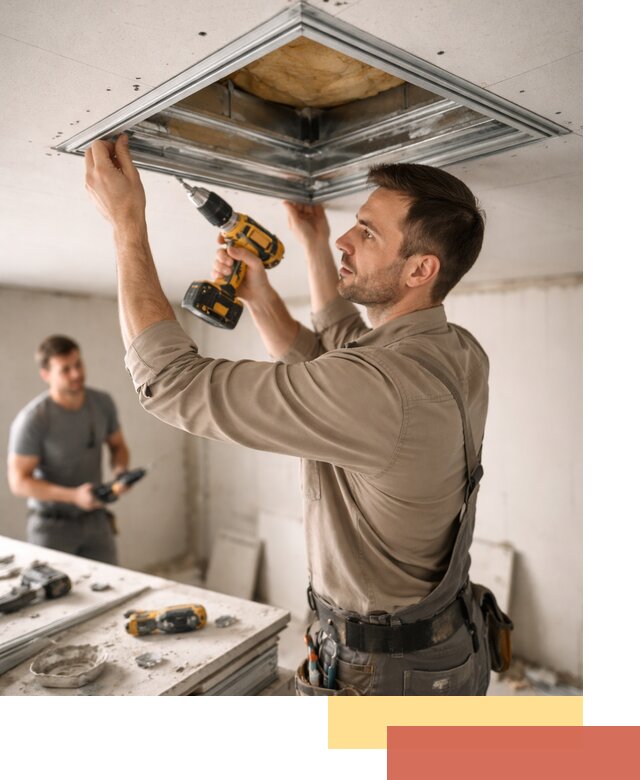 Монтаж люка в потолок из ГКЛ в Гае