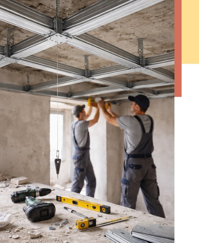 Монтаж каркаса потолка из профиля в Гае от 4575 руб. — услуги ОТДЕЛОЧНИК-Гай