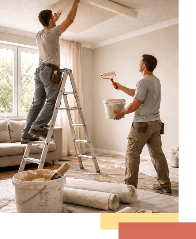 Поклейка обоев на потолок в Гае — качественно и быстро