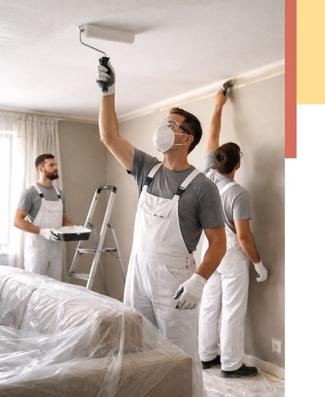 Покраска потолка водоэмельсионной краской в Гае от 2237 руб/м² — услуги под ключ | ОТДЕЛОЧНИК-Гай