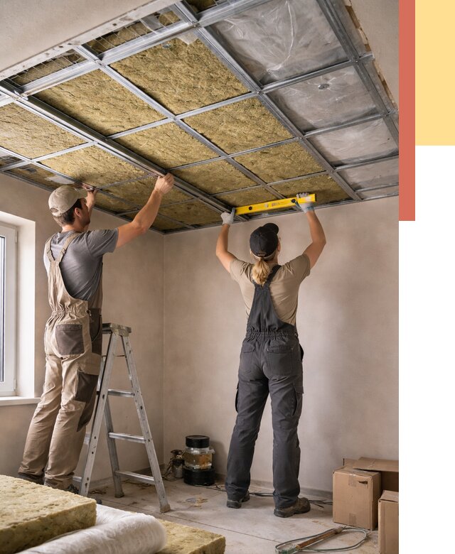 Шумоизоляция потолка в Гае от 1271 руб. под ключ — услуги ОТДЕЛОЧНИК-Гай