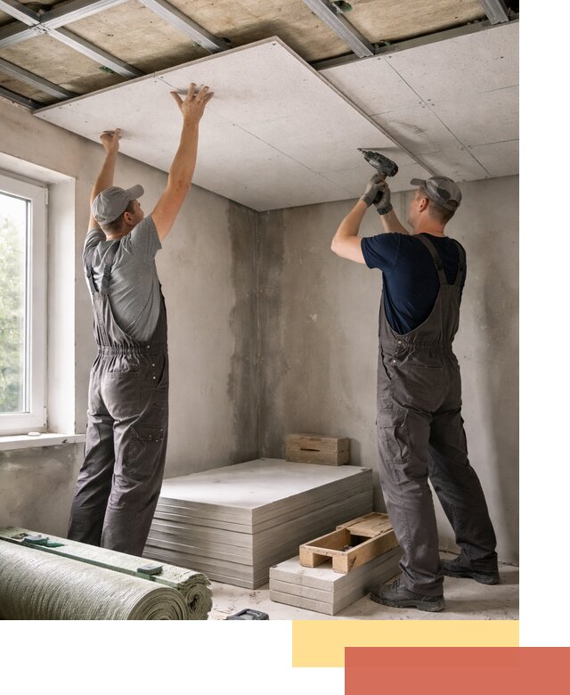 Шумоизоляция потолка панелями ЗИПС в Гае